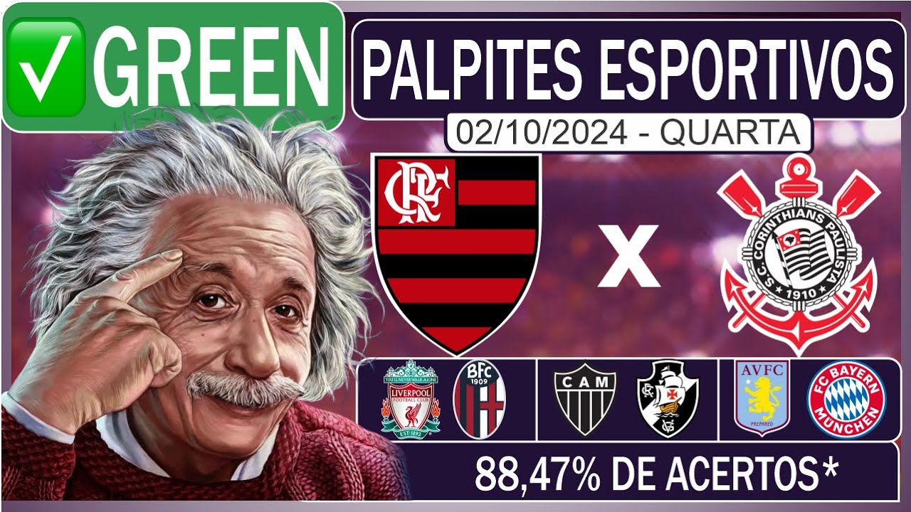 ✅[GREEN] PALPITES DE FUTEBOL PARA HOJE DIA 02/10/2024 ASTON VILLA x BAYERN + BILHETE PRONTO