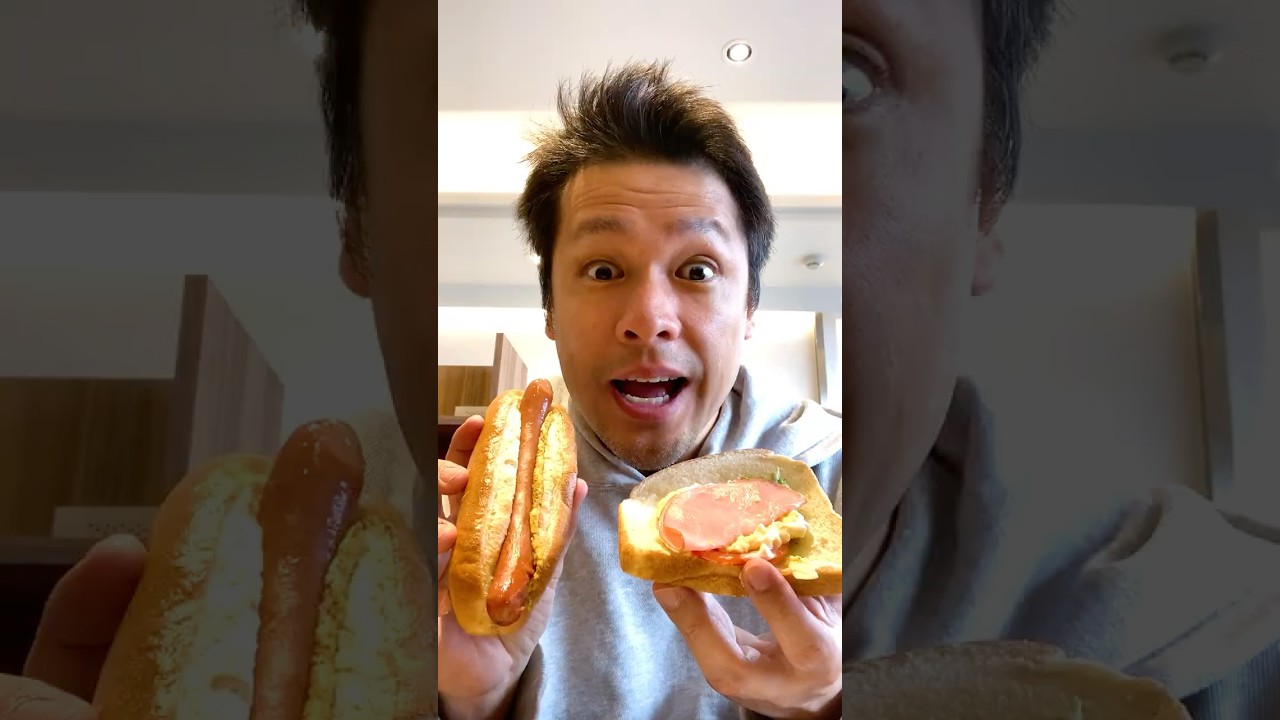 Ham & Egg Sandwich and Hot Dog combo for my breakfast at Japanese Cafe Doutor