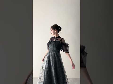 ブラックのシアーチュールフレアドレス 動画
