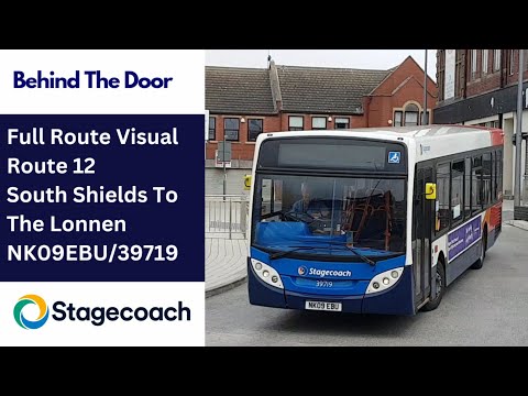 Full Route Visual | Stagecoach NE Bus Route 12 - South Shields to Harton + Return | NK09EBU/39719