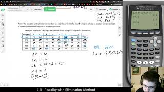 [Math 3003] The Plurality with Elimination Method (example 2)