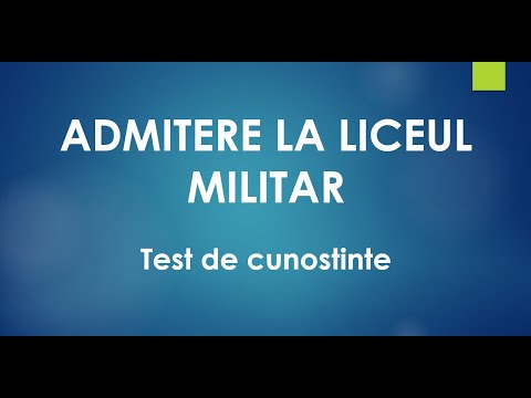 Admitere la Liceul Militar - Test de cunostinte - Matematica - Subiecte rezolvate
