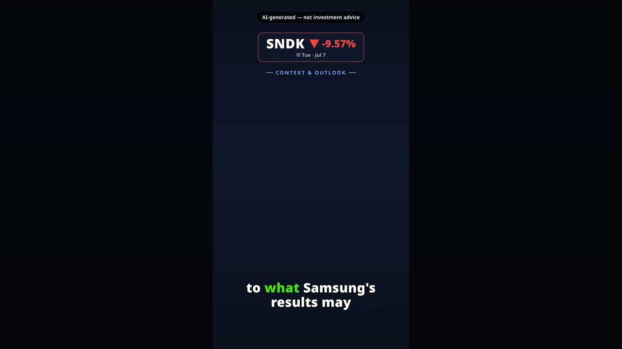 Why Is Sandisk Stock Tumbling Today? SNDK -9.57% (Jul 7) — Samsung Earnings Memory Selloff