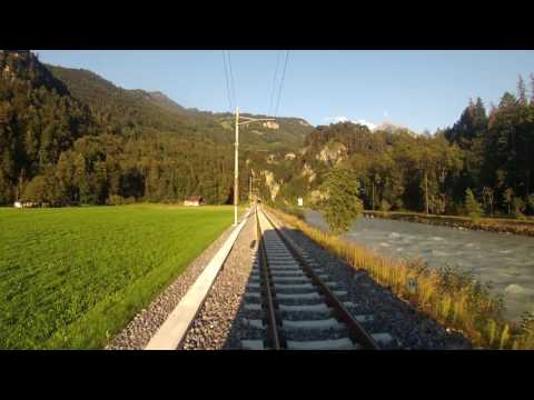Train cab ride Switzerland: Aaare gorge railway Meiringen - Innertkirchen