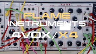 Video thumbnail for Flame -4 VOX Quad Polyphonic Wavetable VCO/X-4 Quad Envelope VCA/Knight's Gallop-Shakmat Modular by Dziam Bass