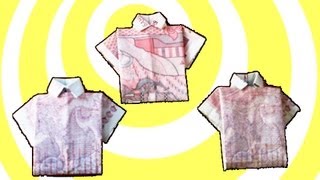 How to make money origami T-shirt :)