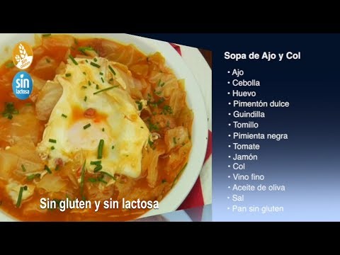 Receta de Sopa de ajo y col sin gluten y sin lactosa, como se hace