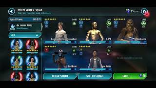 SWGOH - Conquest Sector 4 - Accuracy Up /Accuracy Down - Single battle KRU cheese