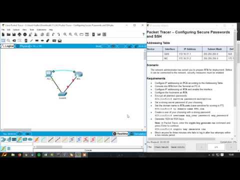11.2.4.5 Packet Tracer - Configuring Secure Passwords and SSH