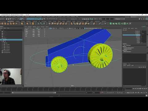 .Maya 2023 -  Rotate Car Wheels automatically