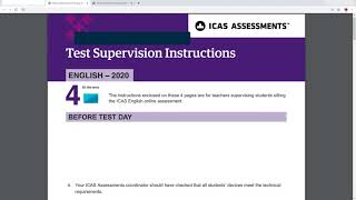ICAS Assessments product tutorial – Supervise a live test