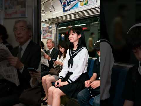  東京地下鉄の日常#JK制服 #地下鉄 #日常コミュート #日本鉄道 #写実 #少女 