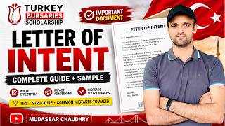 How to Write a Strong "Letter of Intent" for Turkiye Burslari Scholarship |  Bachelor, Master & PhD