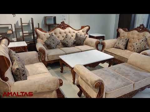 Amaltas Pure Sagwan Teak Hand Carved Sofa - photo 2