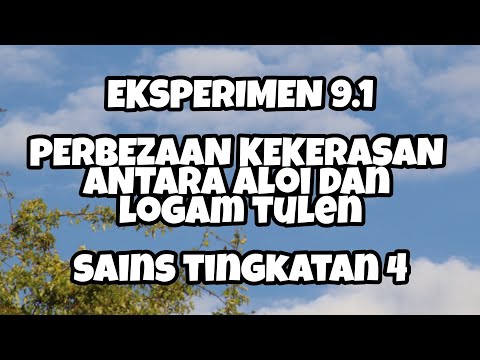 Eksperimen 9.1 Perbezaan kekerasan antara logam aloi dan logam tulen | Sains Tingkatan 4