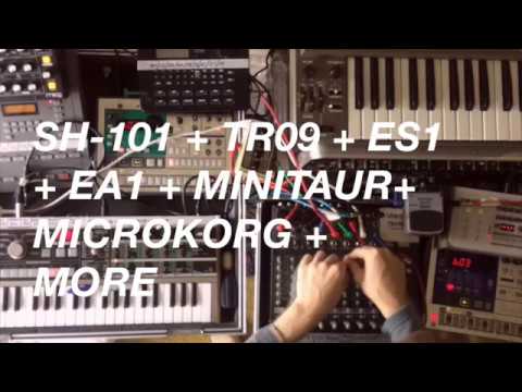 Big Synth Jam, ft. Roland SH 101 + TR09 + Korg ES1 + EA1 + Minitaur + MMT8 + Novation Drumstation