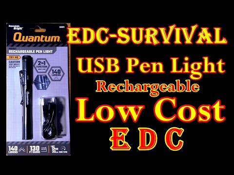 EDC Survival Pen Light USB Rechargeable