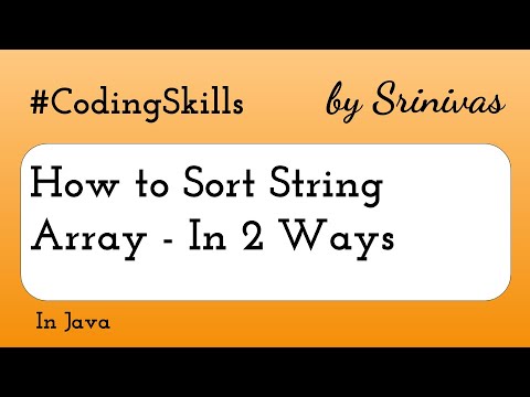 How To Sort String Array In Java Coding Skills