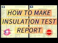 How To Make Insulation Test Report Megger Test Report Insulation Resistance Test