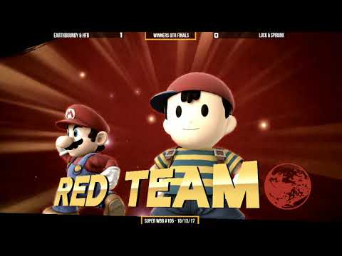 WBB #105  Earthboundy & HFB vs Luck & Spirunk   Winners Qtr Finals   Smash 4 Doubles