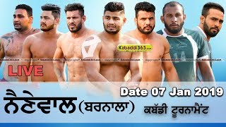 Nainewal (Barnala) Kabaddi Tournament 07 Jan 2019
