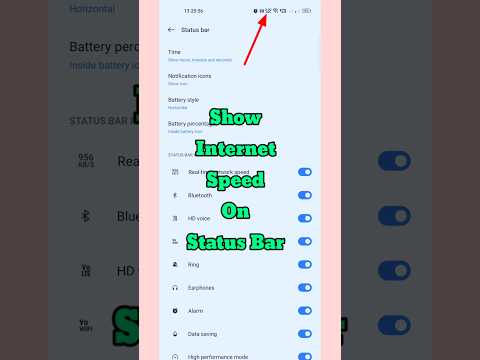 How to show interest speed on status bar || Internet speed ko enable kaisa kara ||#shorts#viral