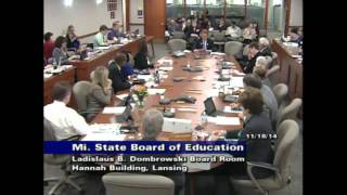 Michigan Department of Education Meeting for November 18, 2014 - Afternoon Session