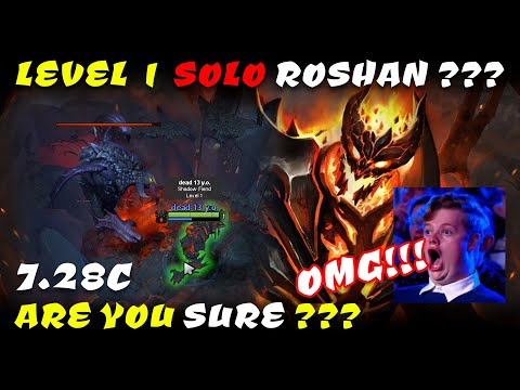 DOTA 2 7.28C  Shadow Fiend New Meta Level 1 Solo Roshan. By GOODWIN.