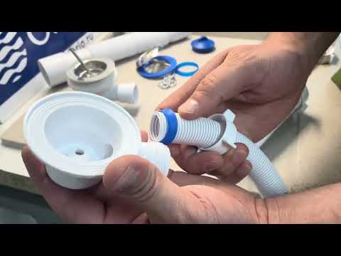 Установка сифона А-80089 на ванну.