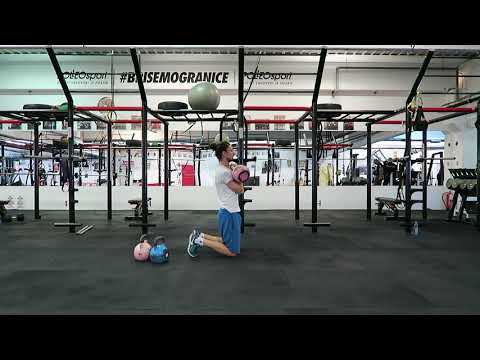 Kettlebell - Single arm kneeling press