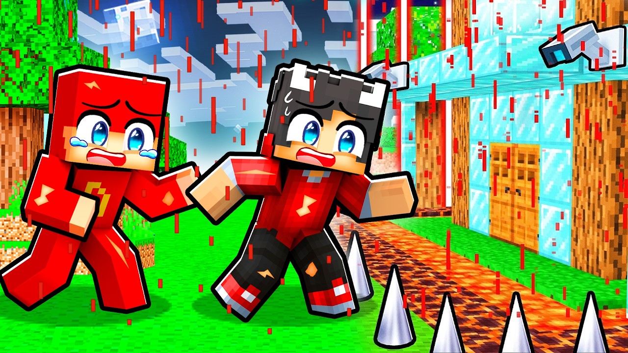 BLOD REGN vs SIKRESTE HUS I Minecraft!