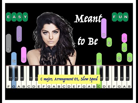 Meant to be, Bebe Rexha, in C major, Arr. 01, Slow speed, Sheet music, Online Lessons