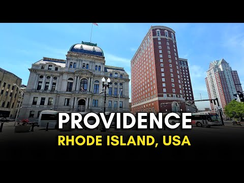 RHODE ISLAND Walking Tour, USA - Downtown Providence Walking Tour and Travel guide - 4K