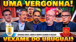 URUGUAI ELIMINADO DA COPA! "VEXAME HISTÓRICO" URUGUAI 0x1 ESPANHA