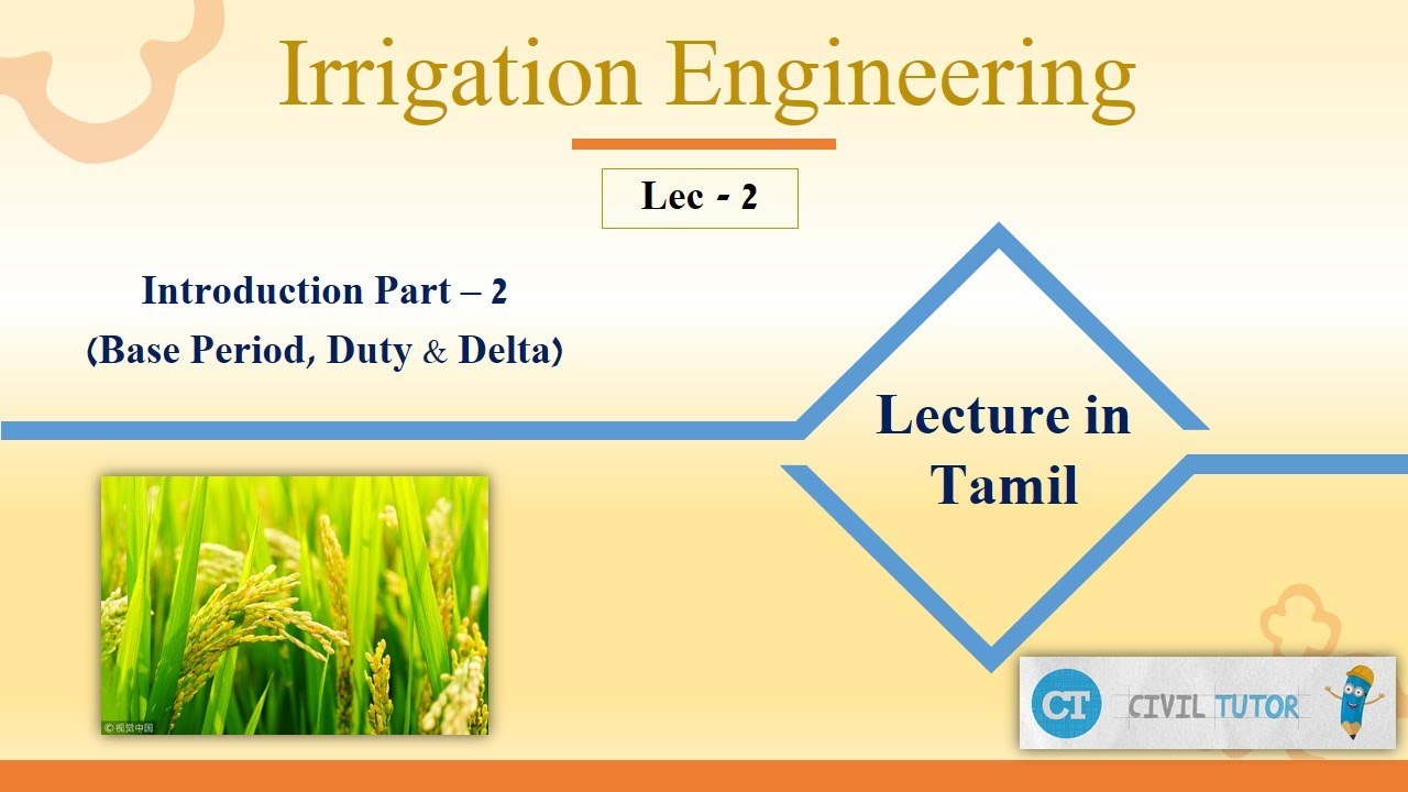 Definition of Base period, Duty & Delta - Irrigation Engineering - Introduction Part 2 - Civil Tutor