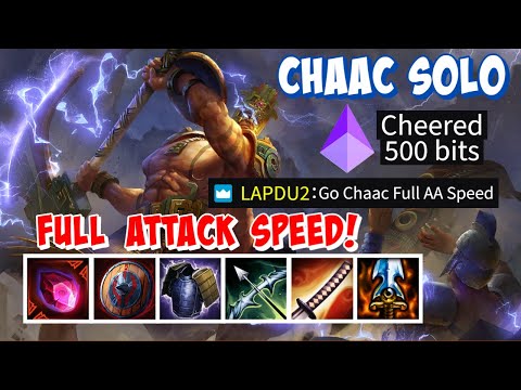 CHAAC SOLO SMITE GAMEPLAY - SUBSCRIBER CHOOSES MAX AA BUILD