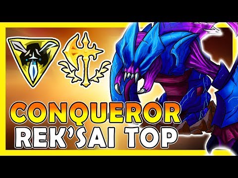REK'SAI TOP WITH CONQUEROR! INSANE BURST + ASSASSINATE! - League of Legends