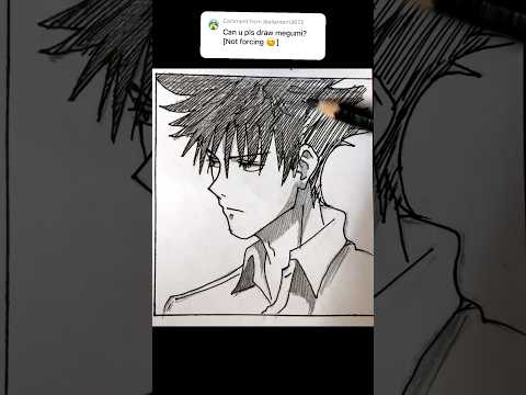 [Day 63] Sketching Fushiguro Megumi for @allantern3672 #shorts