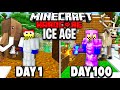 I Survived 100 Days In An ICE AGE In Hardcore Minecraft