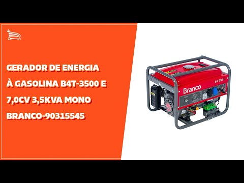 Gerador de Energia à Gasolina B4T-3500 E 7,0CV 3,5kVA Mono 110/220V AVR com Partida Elétrica - Video