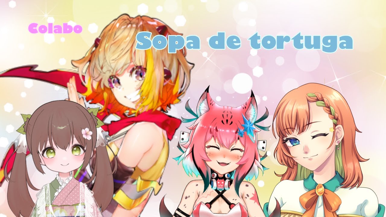 【COLLAB en español】SOPA DE TORTUGA con mis amigas, Cyan Sarutobi, Vtuber japonesaスペイン語でウミガメのスープ