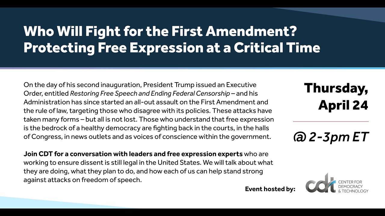 Who Will Fight for the First Amendment? Protecting Free Expression at a Critical Time