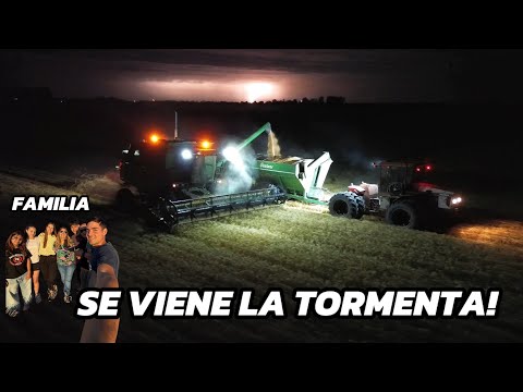 MANEJANDO la JOHN DEERE 1450, COSECHANDO TRIGO antes de la TORMENTA, con VISITA!!!