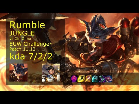 Rumble vs Xin Zhao Jungle - EUW Challenger 7/2/2 Patch 11.12 Gameplay