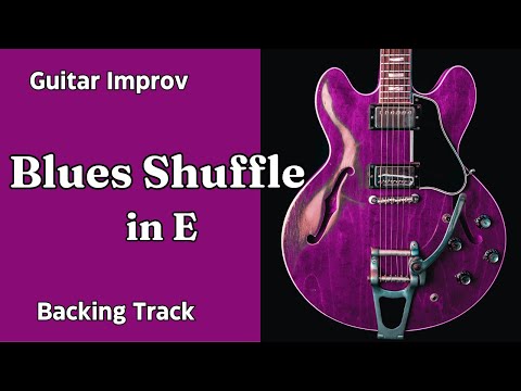 Blues Shuffle in E - Guitar Backing Track Jam - Medium Fast Tempo