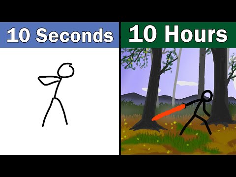 Stickman animation in 10 Seconds Vs 10 Hours | @flipaclip