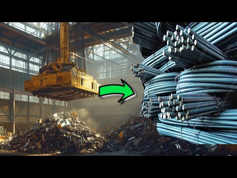 Amazing Metal Recycling Process: Producing Rebar from Metal scrap