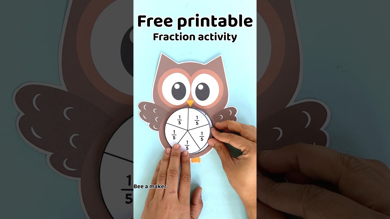 Free Owl fraction activity printable on website