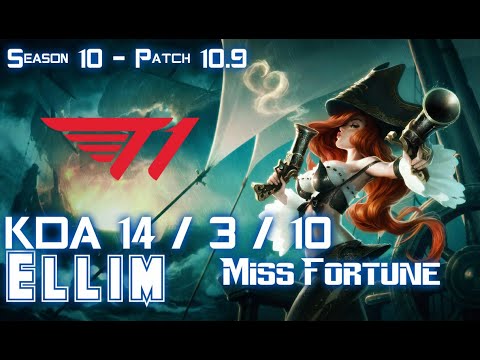 T1 Ellim MISS FORTUNE vs KAI'SA ADC - Patch 10.9 KR Ranked
