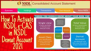 How To Activate NSDL e-CAS in NSDL Demat Account 2021 | NSDL Consolidated Account Statement 2021
